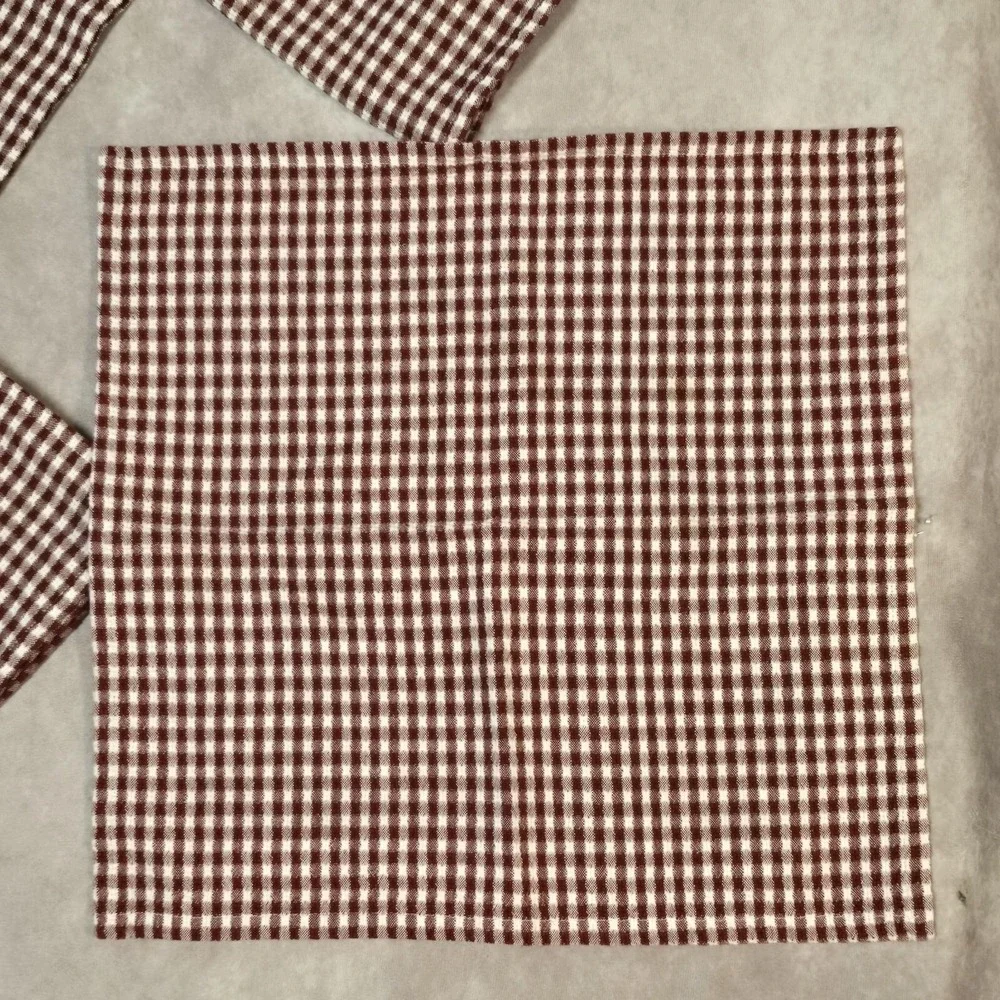 Red White Gingham Cloth Napkins Picnic Summer 18x18 Square Cotton Set of 4 [Add]